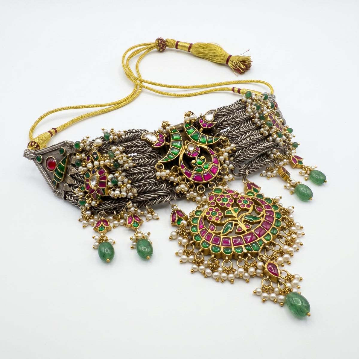 Rajlaxmi Antique Statement silver Choker
