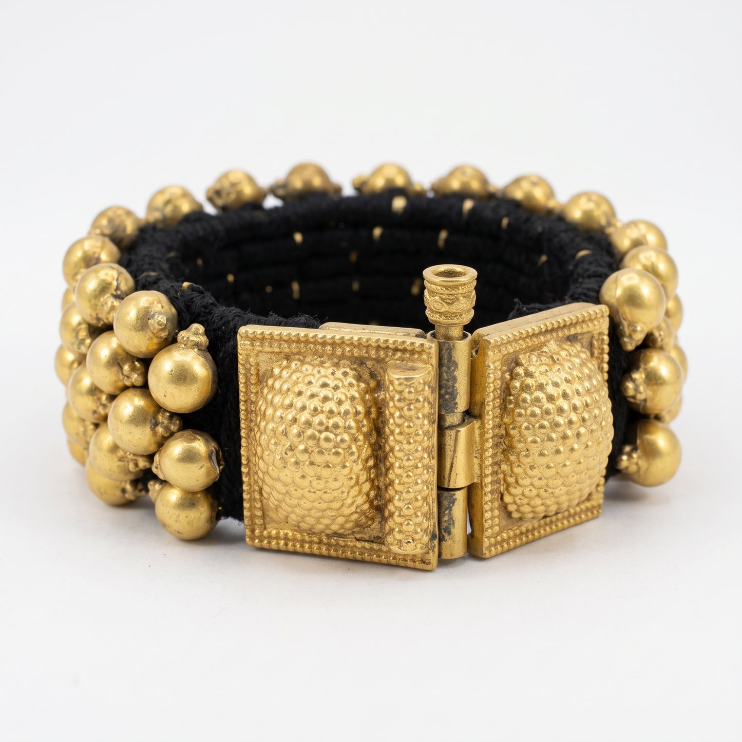 Ponchi Gold-Polished Beaded Silver Bracelet