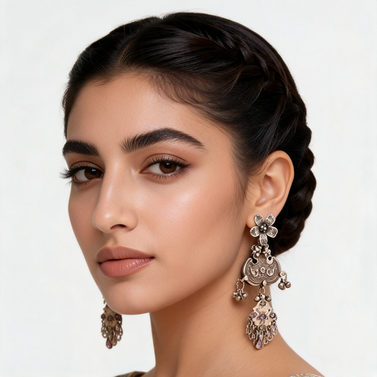 Aabha Floral Tribal Earrings