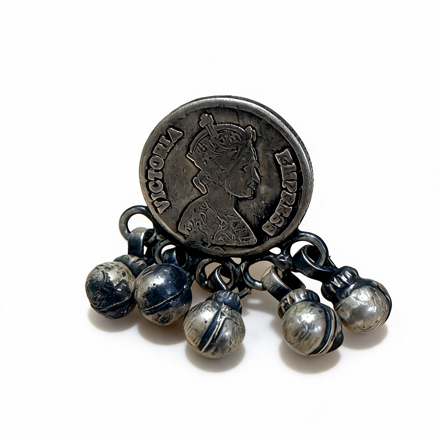 Ginni Coin Oxidised Silver Earrings