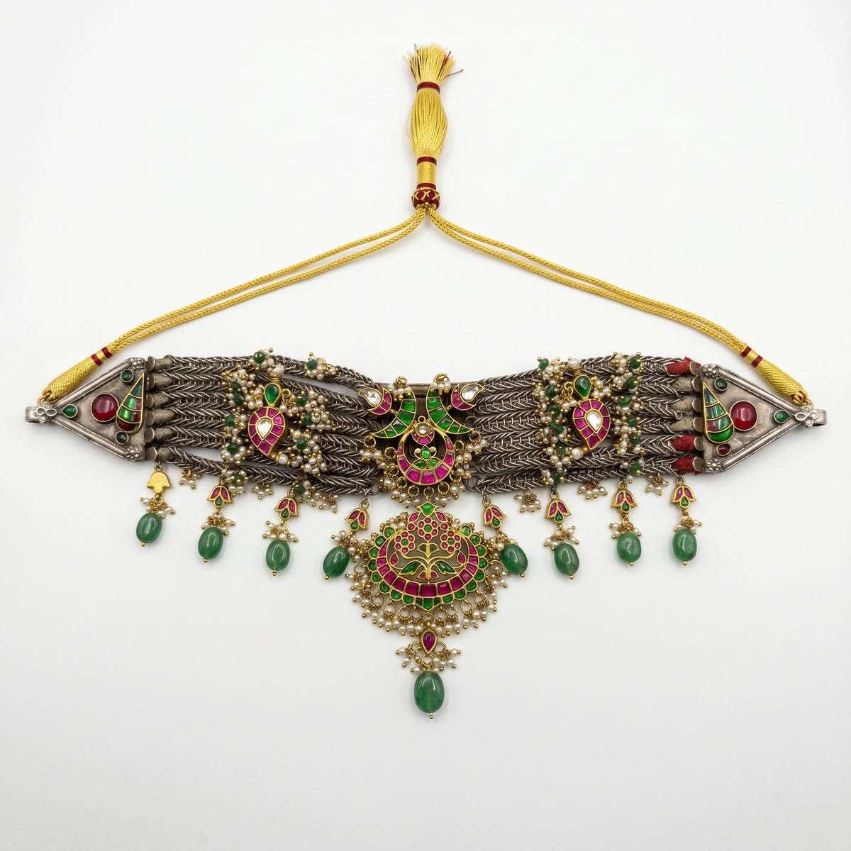 Rajlaxmi Antique Statement silver Choker