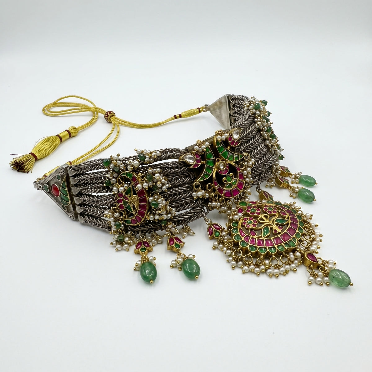 Rajlaxmi Antique Statement silver Choker