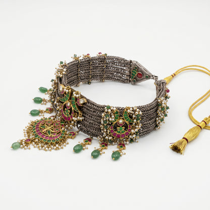 Rajlaxmi Antique Statement silver Choker