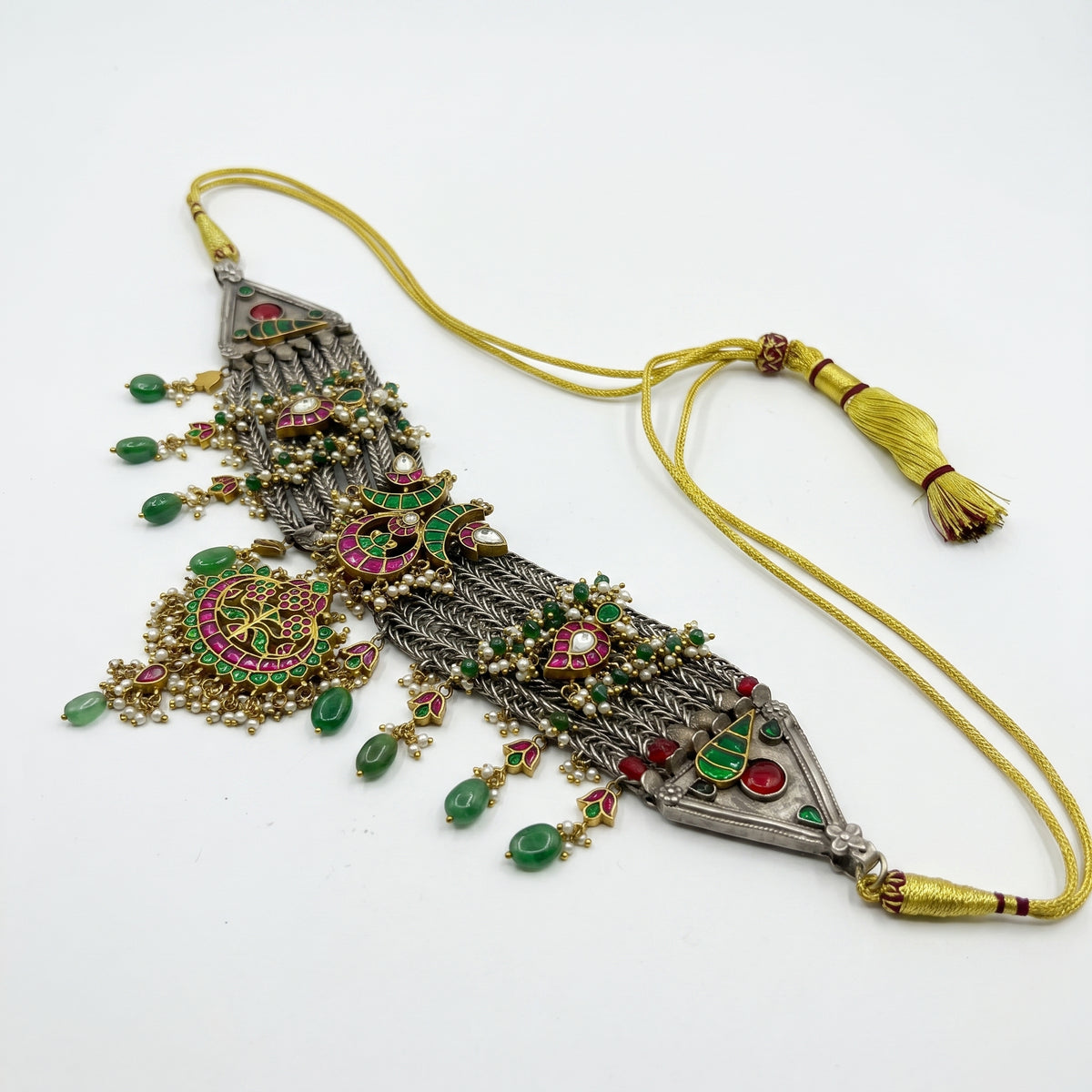 Rajlaxmi Antique Statement silver Choker