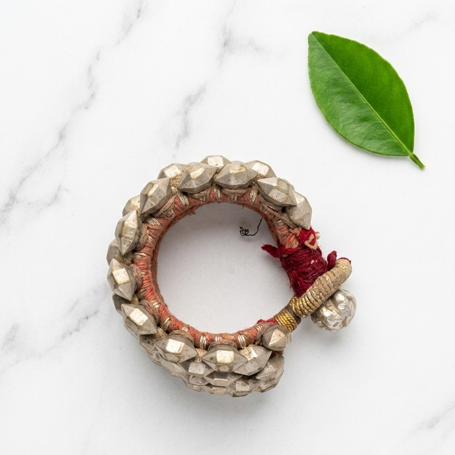 Lightweight Beaded Ponchi Silver Bracelet