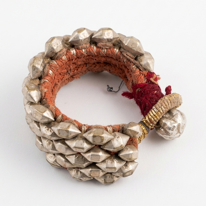 Lightweight Beaded Ponchi Silver Bracelet