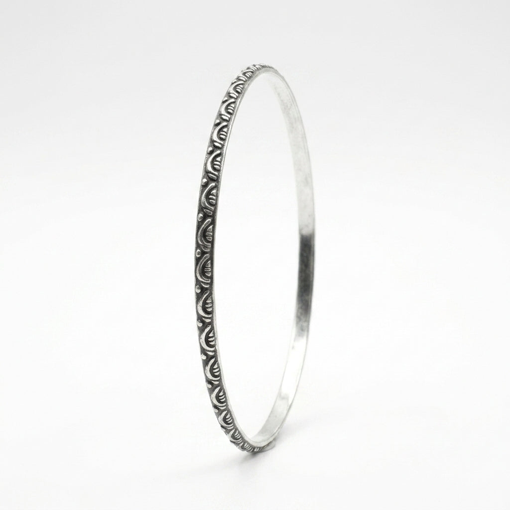 Oxidised Silver Bangles - Set of 12