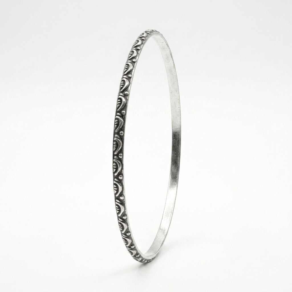 Oxidised Silver Bangles - Set of 12