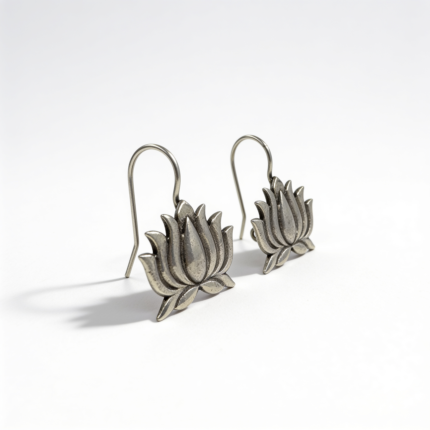 Aura Kamal Oxidised Silver Earrings