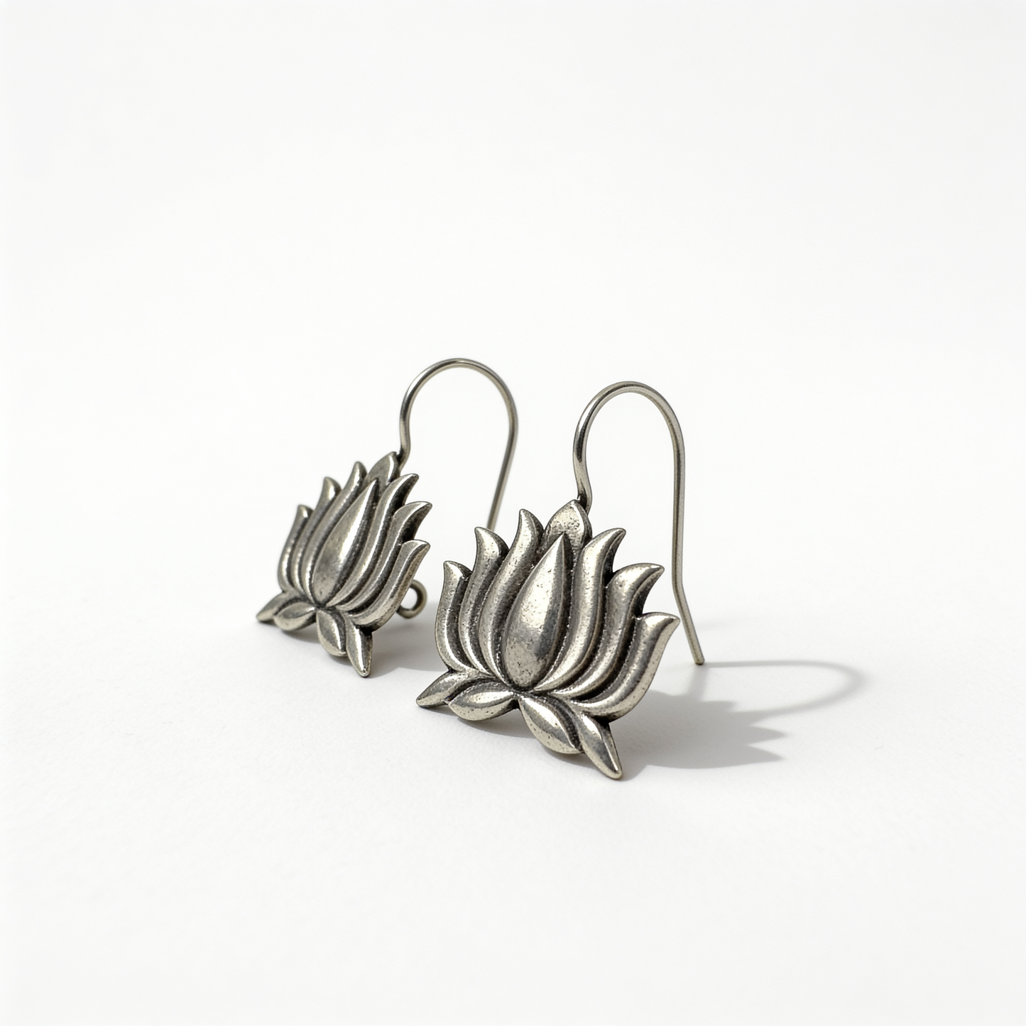 Aura Kamal Oxidised Silver Earrings