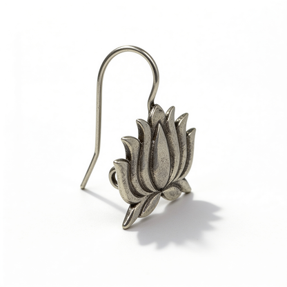 Aura Kamal Oxidised Silver Earrings