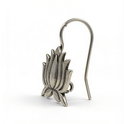 Aura Kamal Oxidised Silver Earrings