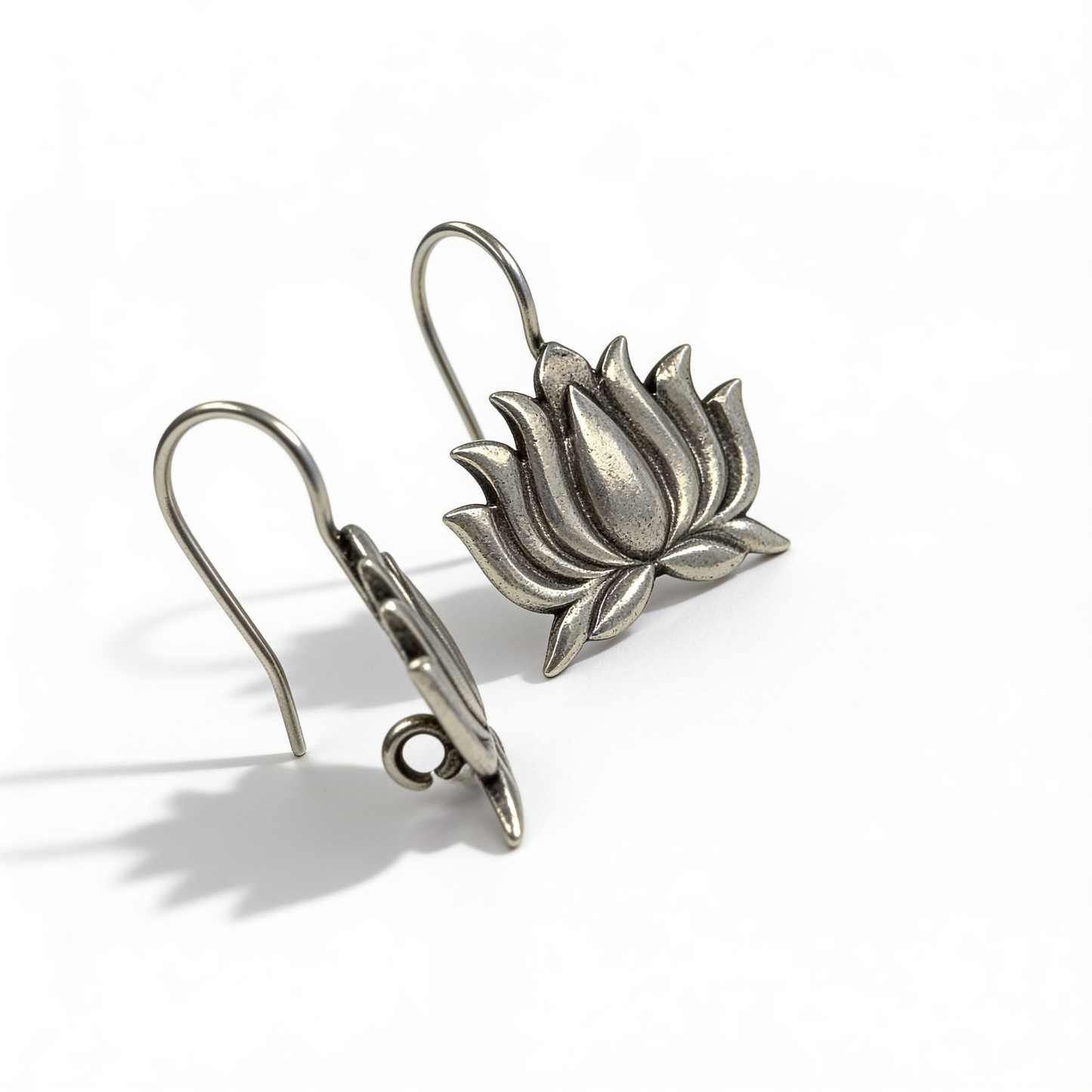 Aura Kamal Oxidised Silver Earrings
