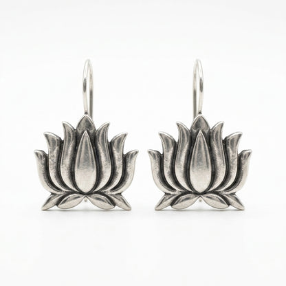 Aura Kamal Oxidised Silver Earrings
