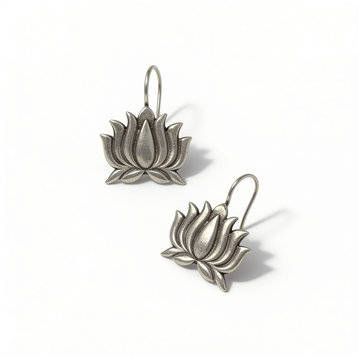 Aura Kamal Oxidised Silver Earrings