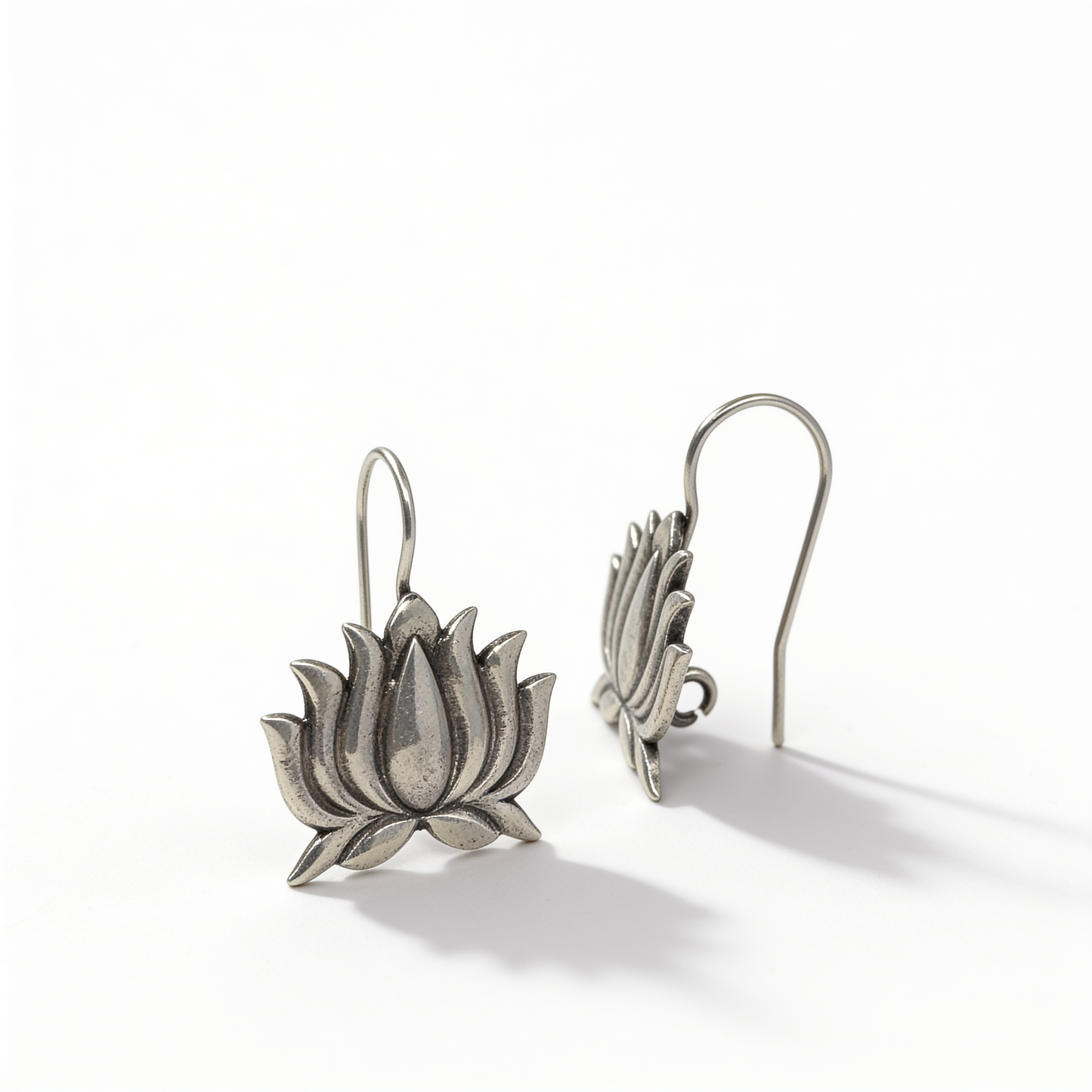 Aura Kamal Oxidised Silver Earrings
