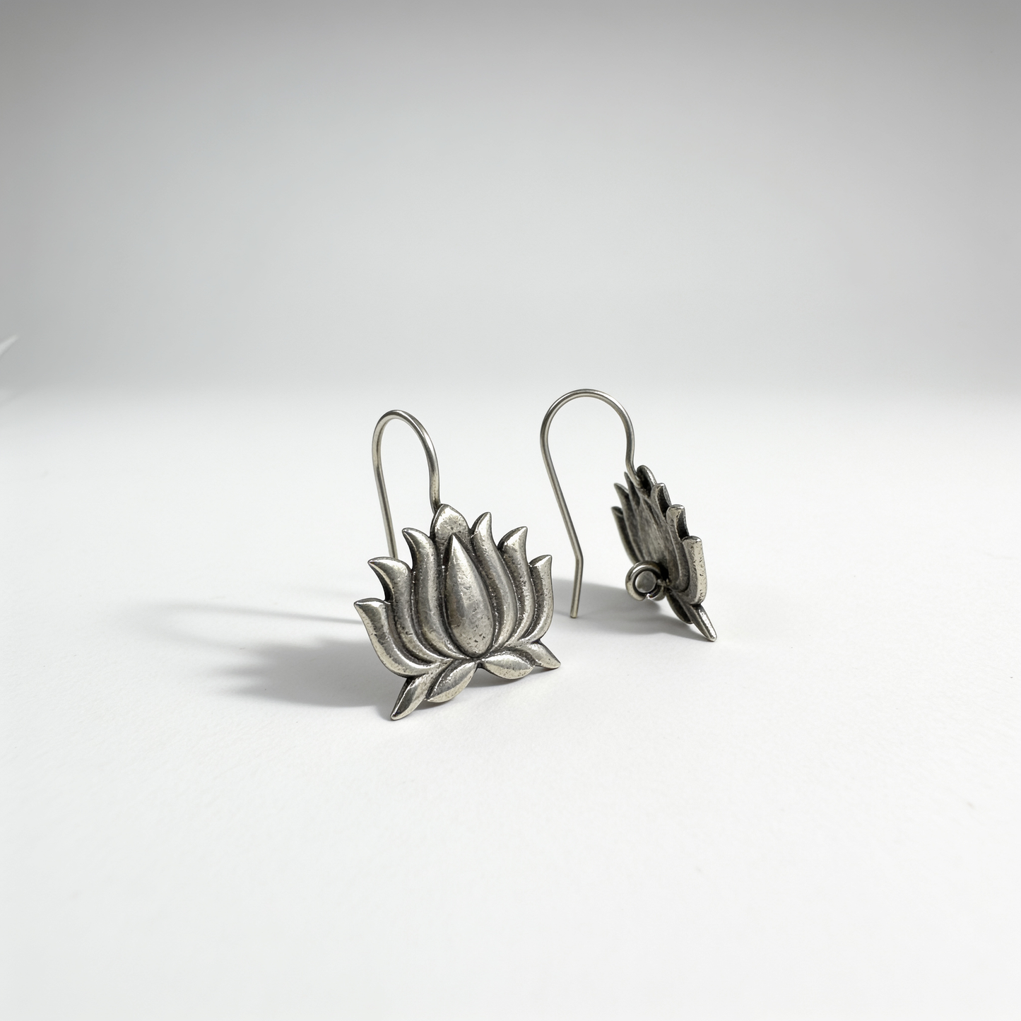 Aura Kamal Oxidised Silver Earrings