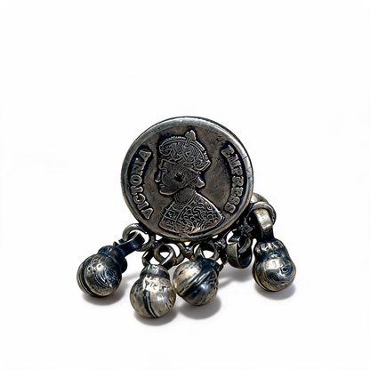 Ginni Coin Oxidised Silver Earrings