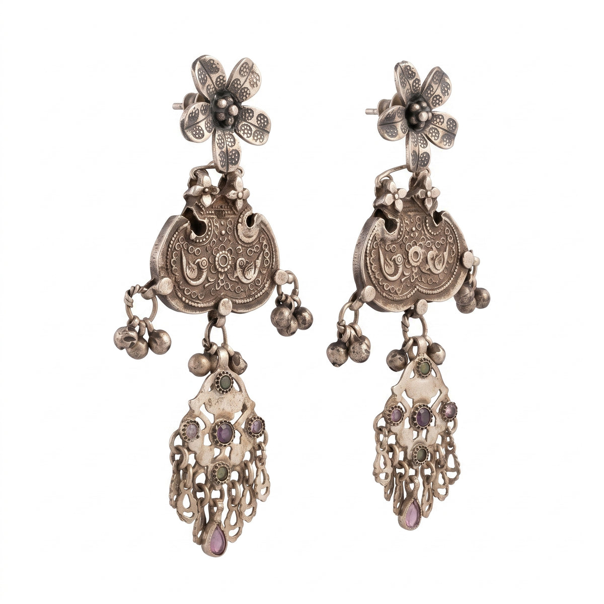 Aabha Floral Tribal Earrings