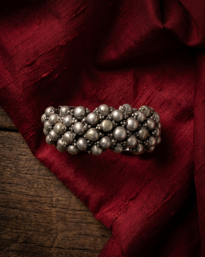 Ponchi Beaded Silver Bracelet