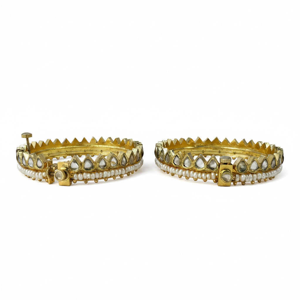 Heirloom Pearl Kundan Bangle Pair