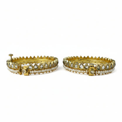 Heirloom Pearl Kundan Bangle Pair