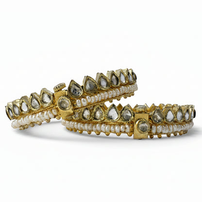 Heirloom Pearl Kundan Bangle Pair