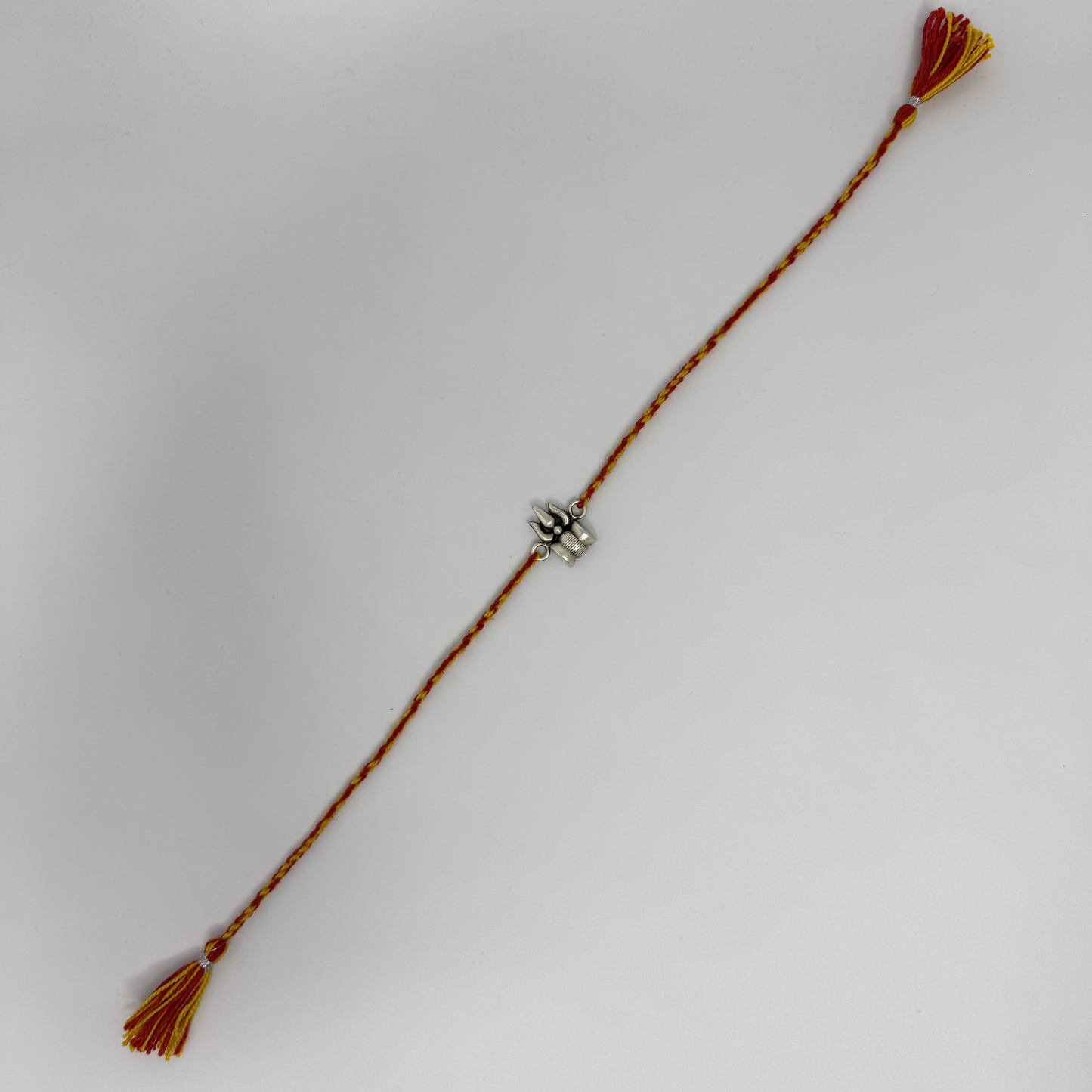 Trishul Oxidised Silver Rakhi
