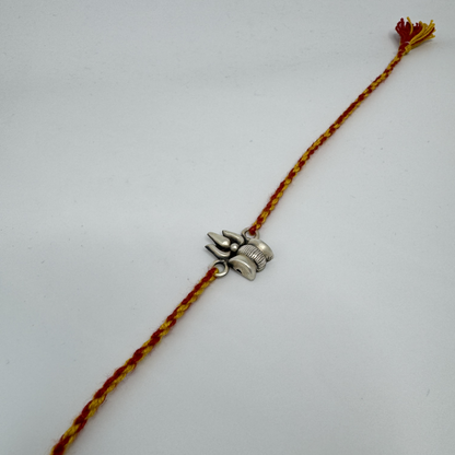 Trishul Oxidised Silver Rakhi