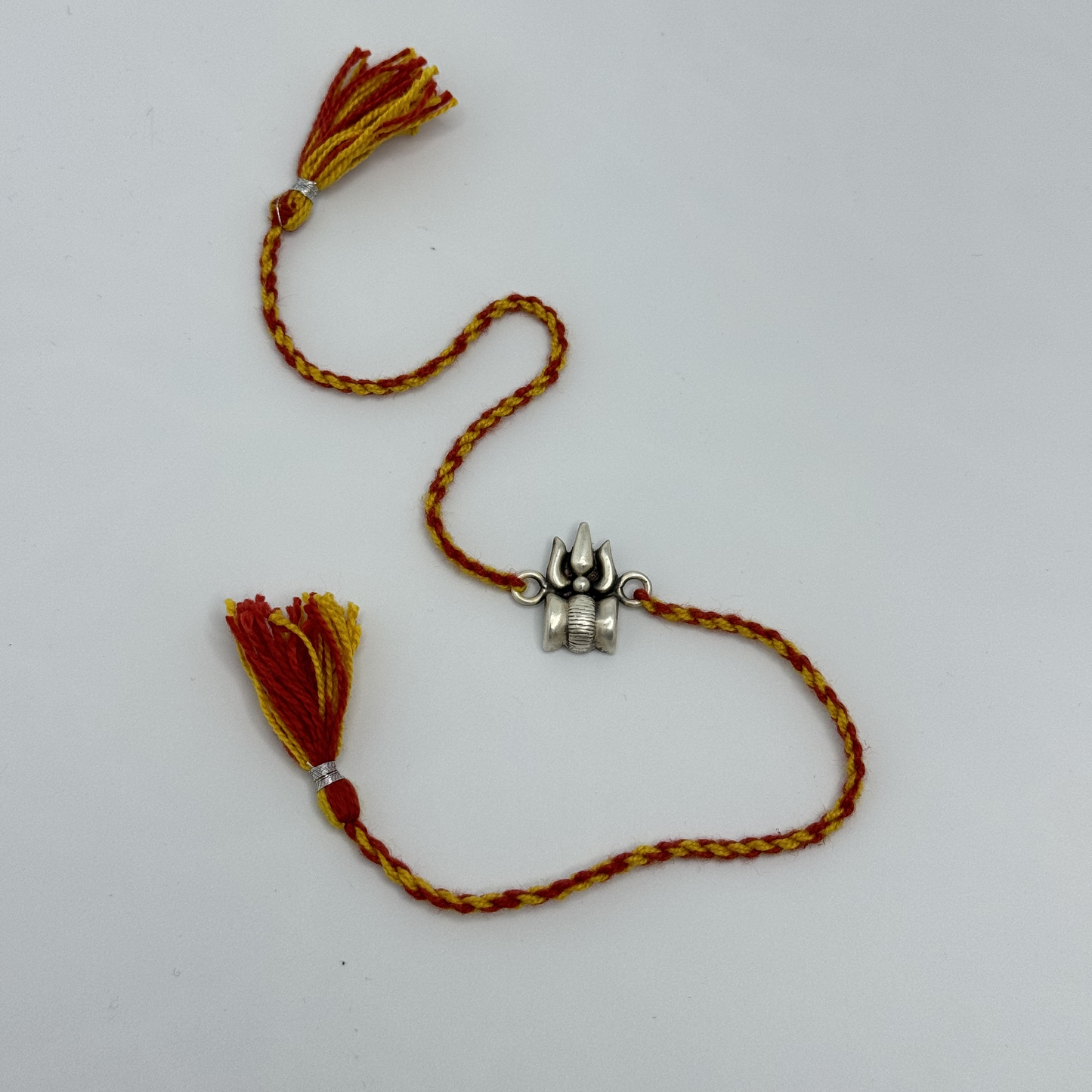 Trishul Oxidised Silver Rakhi
