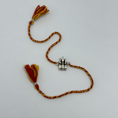 Trishul Oxidised Silver Rakhi
