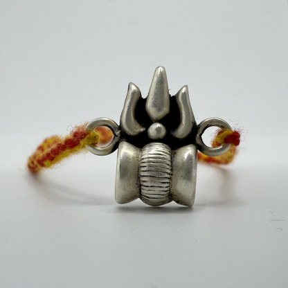 Trishul Oxidised Silver Rakhi