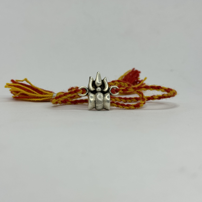 Trishul Oxidised Silver Rakhi