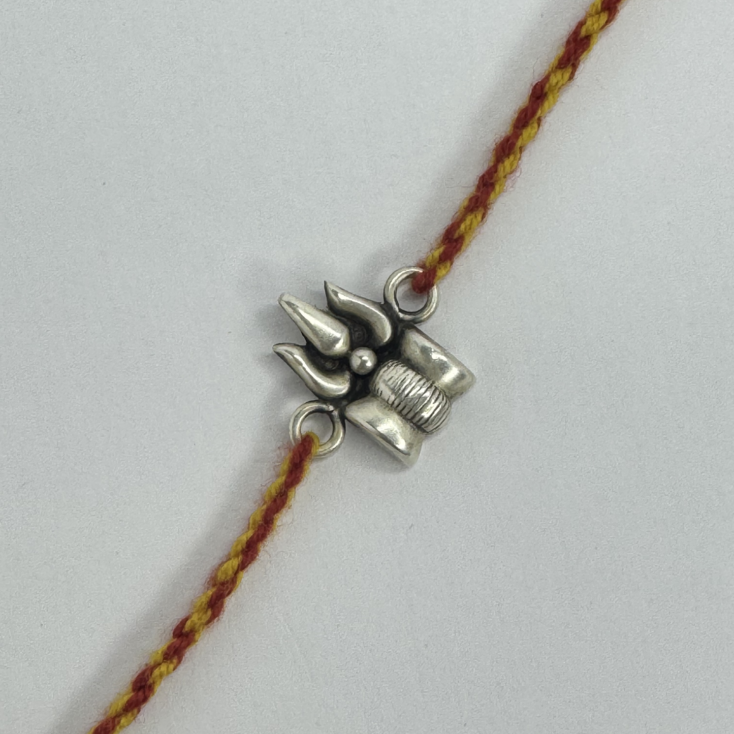 Trishul Oxidised Silver Rakhi