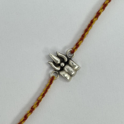 Trishul Oxidised Silver Rakhi