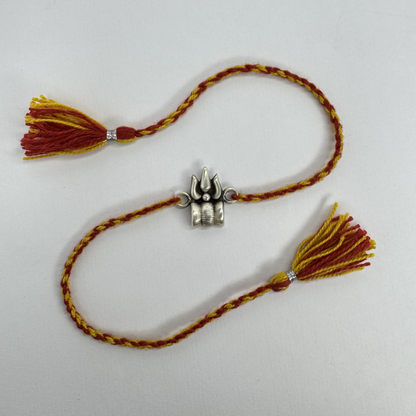 Trishul Oxidised Silver Rakhi