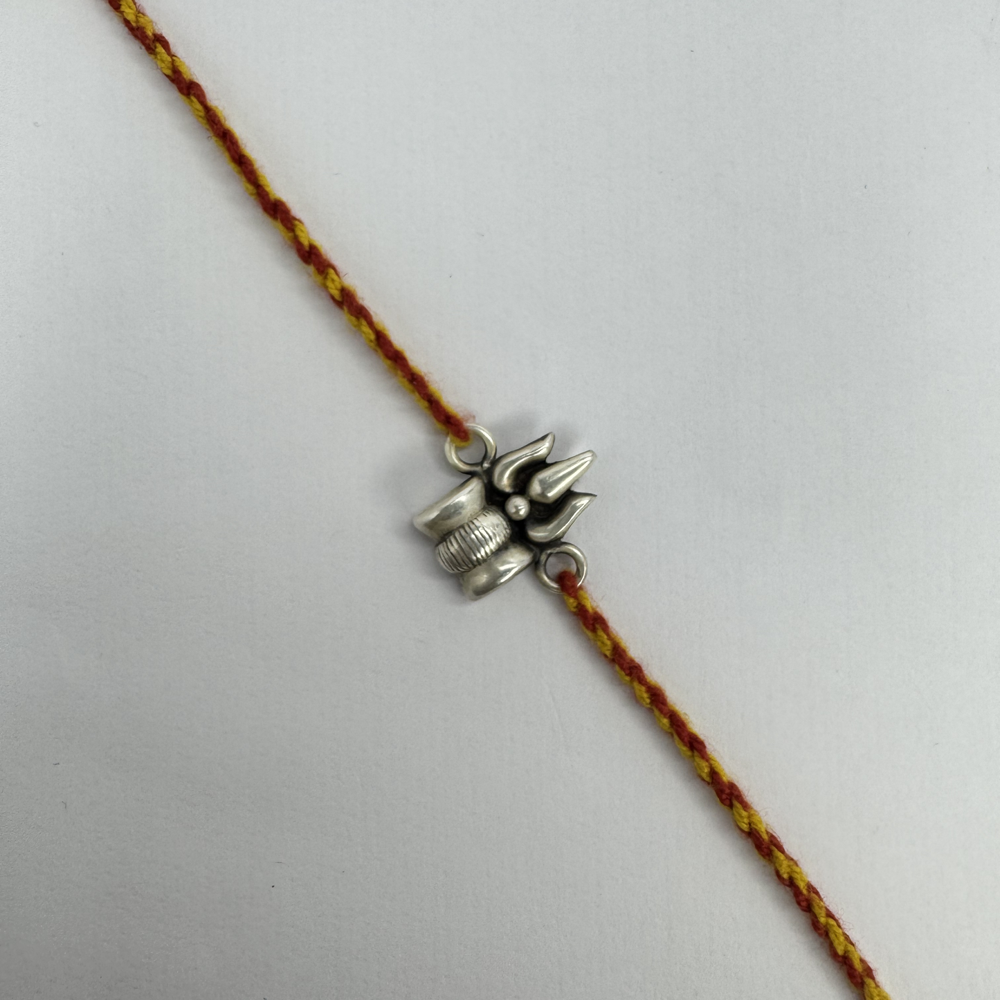 Trishul Oxidised Silver Rakhi