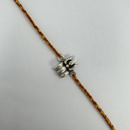 Trishul Oxidised Silver Rakhi