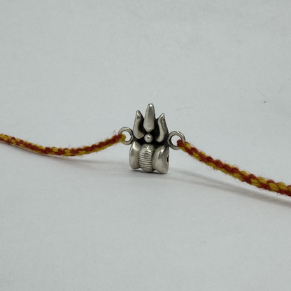 Trishul Oxidised Silver Rakhi