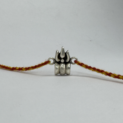 Trishul Oxidised Silver Rakhi
