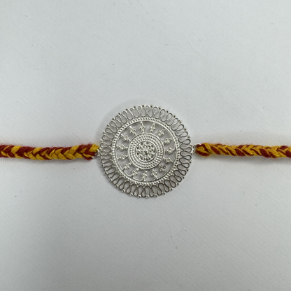 Chandrika Round Silver Rakhi