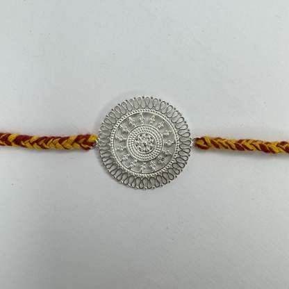 Chandrika Round Silver Rakhi