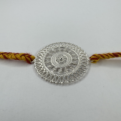 Chandrika Round Silver Rakhi