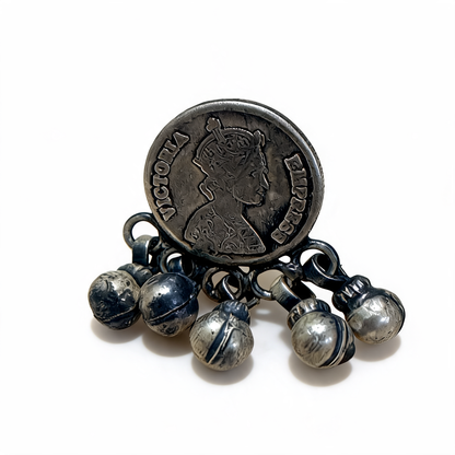 Ginni Coin Oxidised Silver Earrings