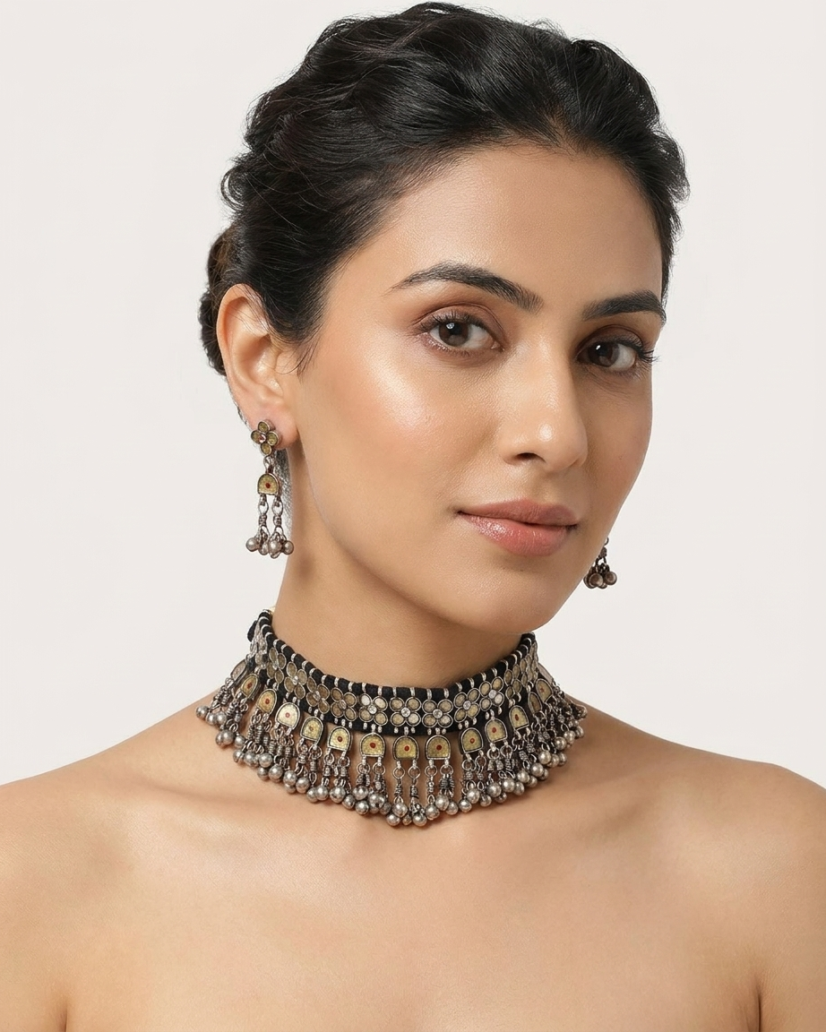 Noor Kundan stone choker set