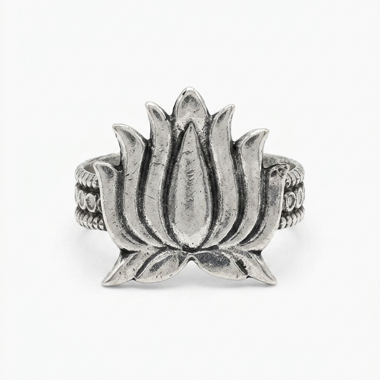 Aura Kamal Oxidised Silver Ring