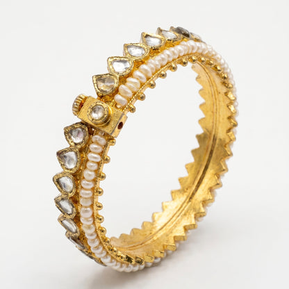 Heirloom Pearl Kundan Bangle Pair