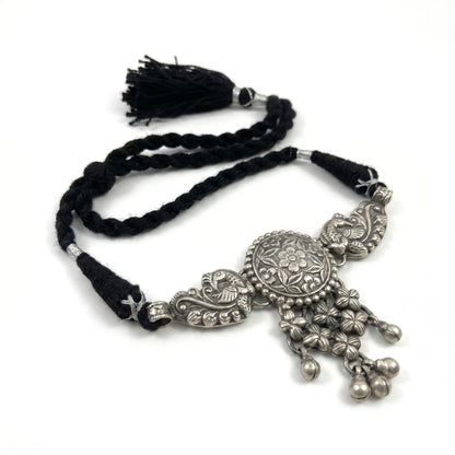 Mayurika Oxidised Silver Choker Set