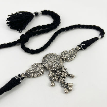 Mayurika Oxidised Silver Choker Set